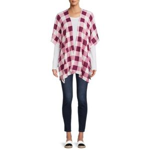 🌺🌼 Time and Tru Women’ Red Plaid Multi Wear Wrap